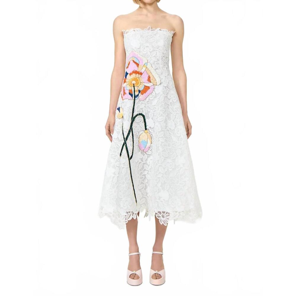 NEW COSTARELLOS marina lace dress in white